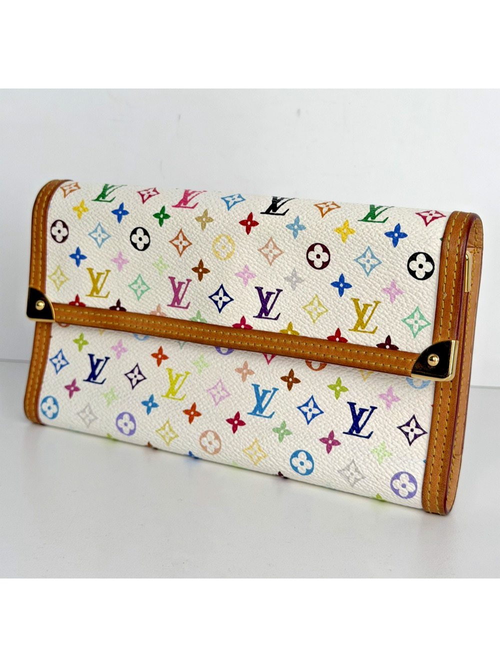 Louis Vuitton Takashi Murakami Multicolor Porte Tresor International Wallet 2003